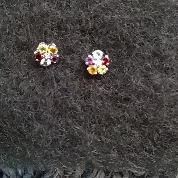 unknown Jewelry - Sterling Silver and semi precious stones earrings.